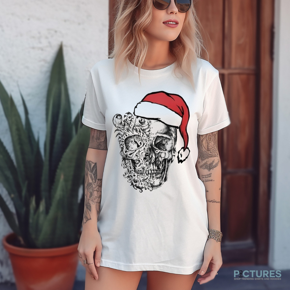 Deck The Halls Skulls And Bodies Santa Christmas Shirt