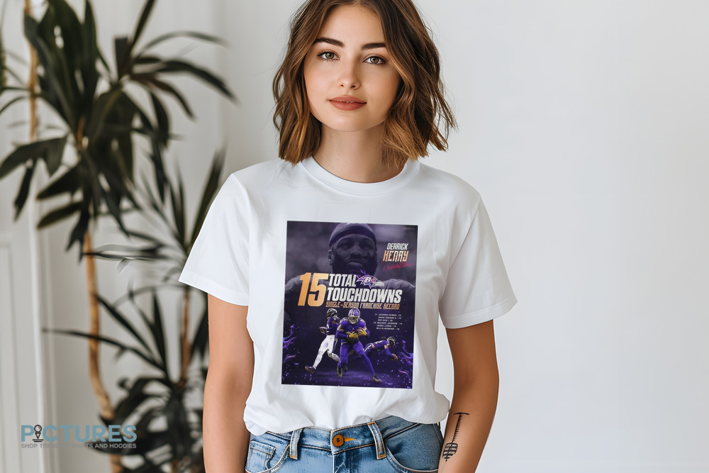 Derrick Henry Baltimore Ravens NFL 15 Total Touchdowns Single Season Franchise Record Signature Poster Shirt