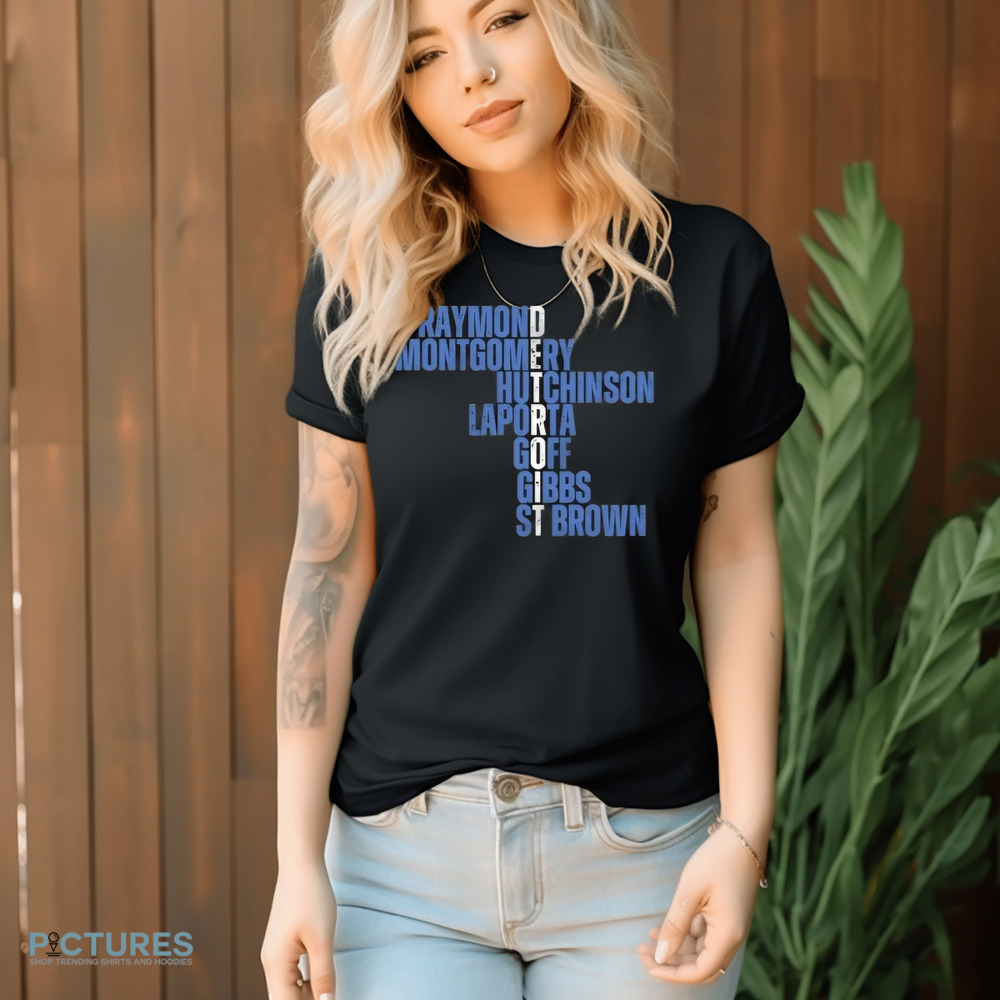 Detroit Lions Raymond Montgomery Hutchinson Laporta Goff Gibbs St Brown Shirt