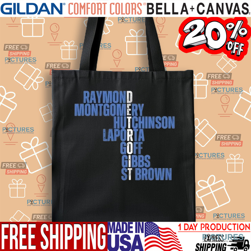 Detroit Lions Raymond Montgomery Hutchinson Laporta Goff Gibbs St Brown Shirt