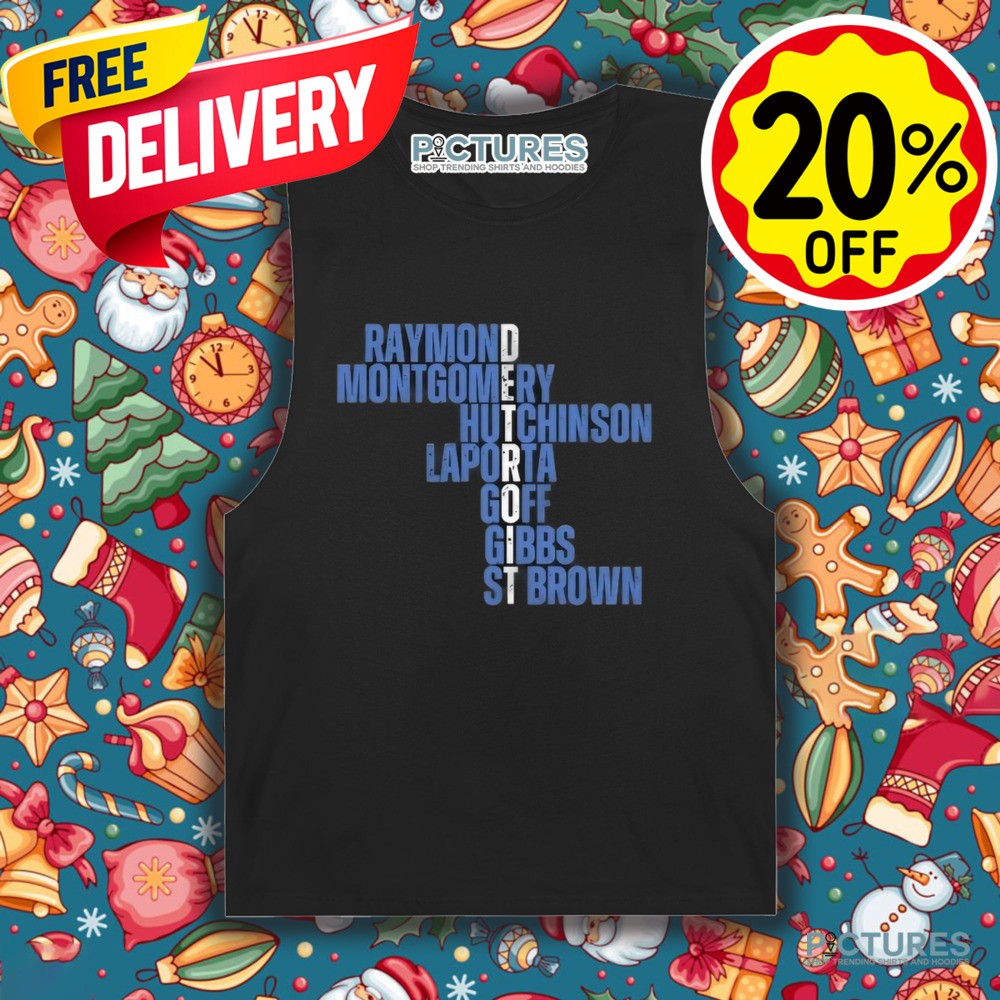 Detroit Lions Raymond Montgomery Hutchinson Laporta Goff Gibbs St Brown Shirt