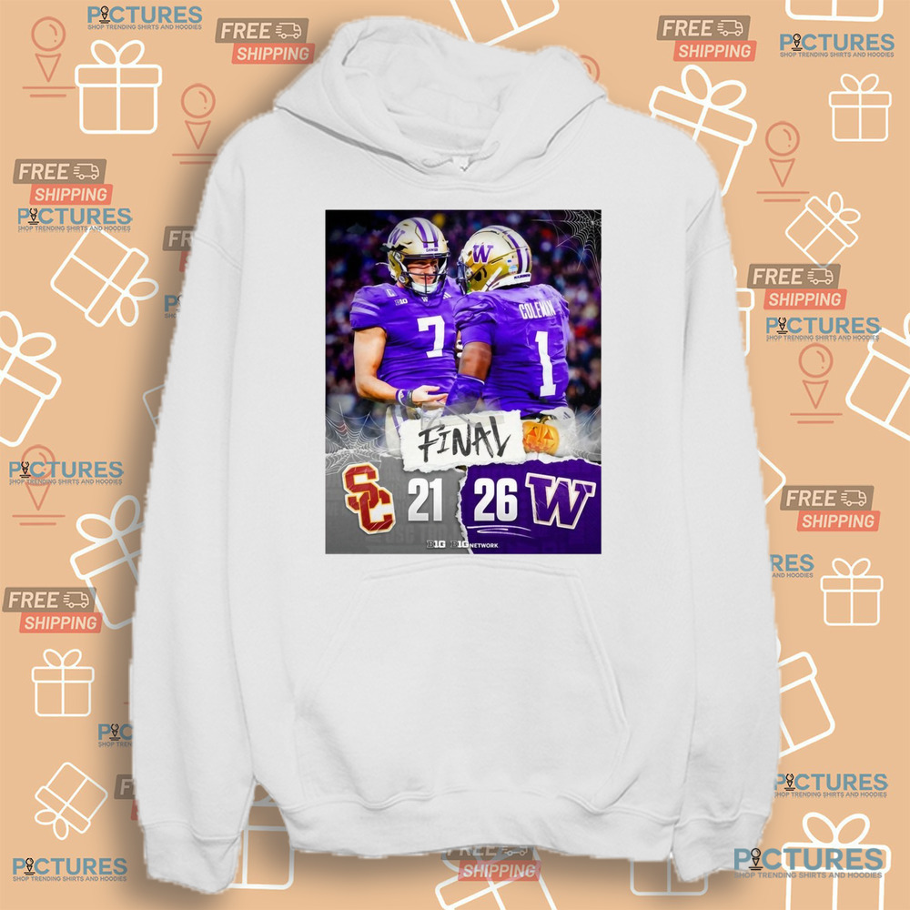 Final USC Trojans vs. Washington Huskies 21-26 A B1G Dawg Dub Poster Shirt Final USC Trojans vs. Washington Huskies 21-26 A B1G Dawg Dub Poster Shirt