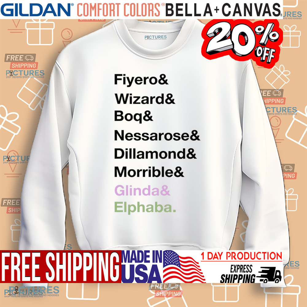 Fiyero Wizard Boq Nessarose Dillamond Morrible Glinda Elphaba Shirt