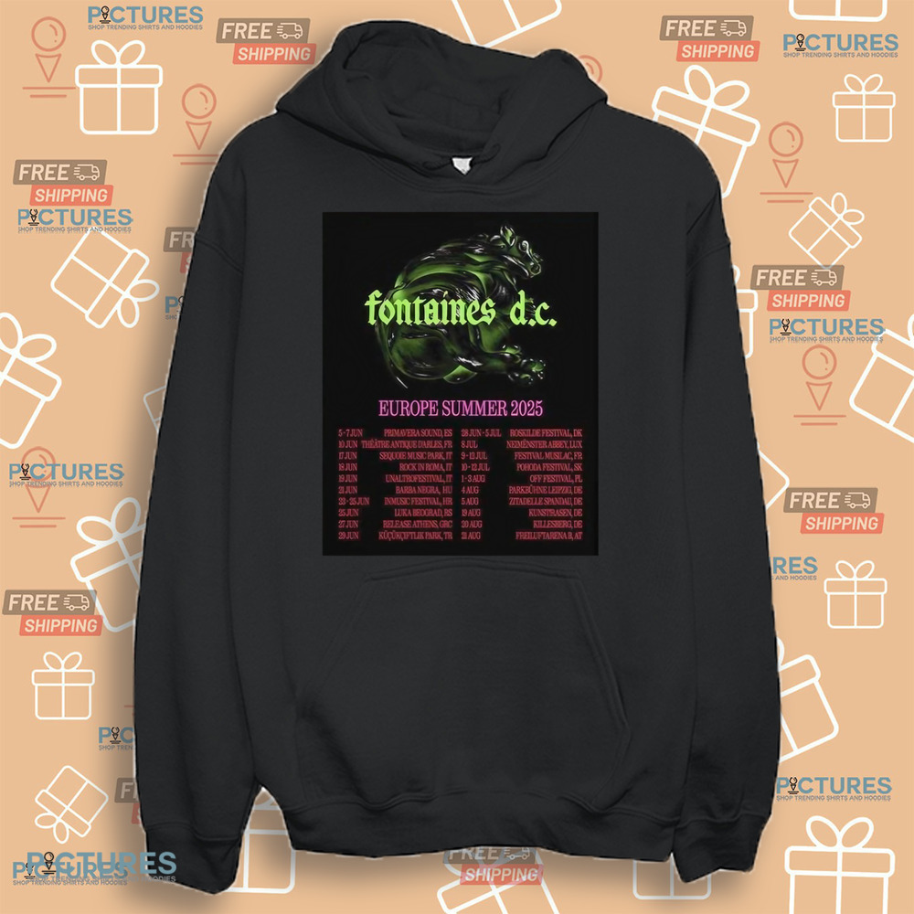 Fontaines D.C. Europe Summer 2025 Tour Dates Shirt Fontaines D.C. Europe Summer 2025 Tour Dates Shirt