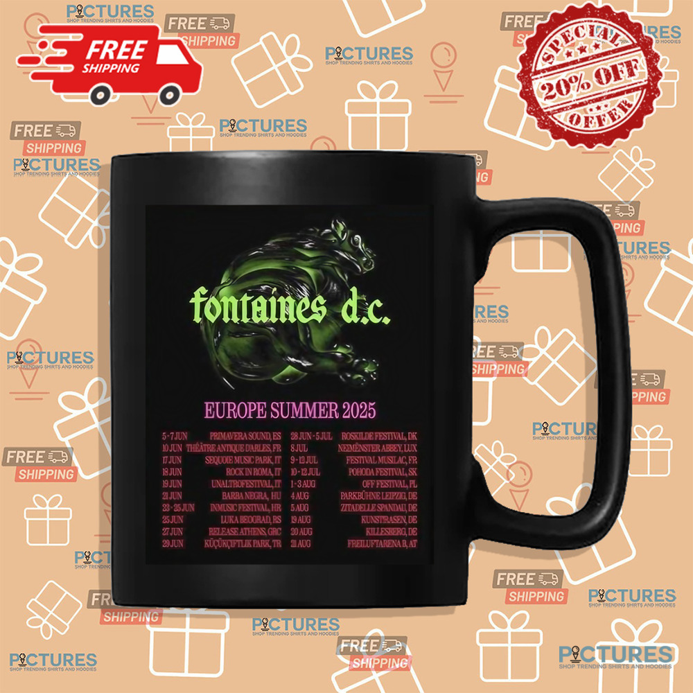 Fontaines D.C. Europe Summer 2025 Tour Dates Shirt Fontaines D.C. Europe Summer 2025 Tour Dates Shirt