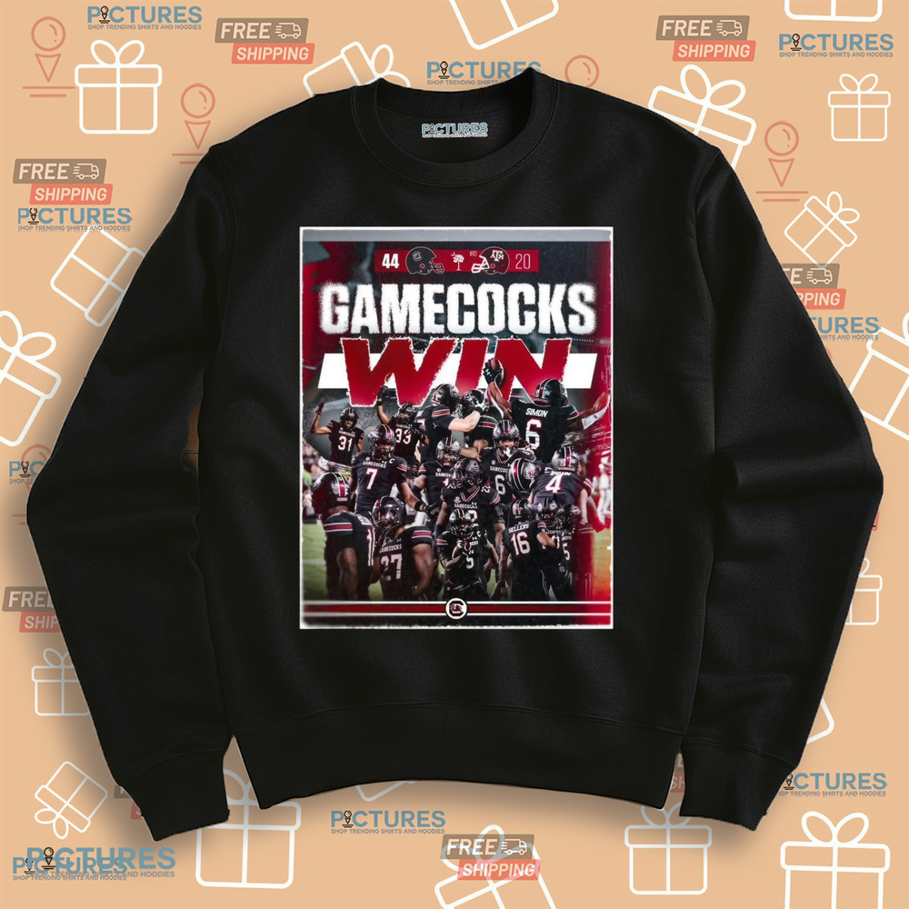 Gamecocks Win South Carolina Gamecocks Vs Texas AnM Aggies 44-20 Score Poster Shirt Gamecocks Win South Carolina Gamecocks Vs Texas AnM Aggies 44-20 Score Poster Shirt