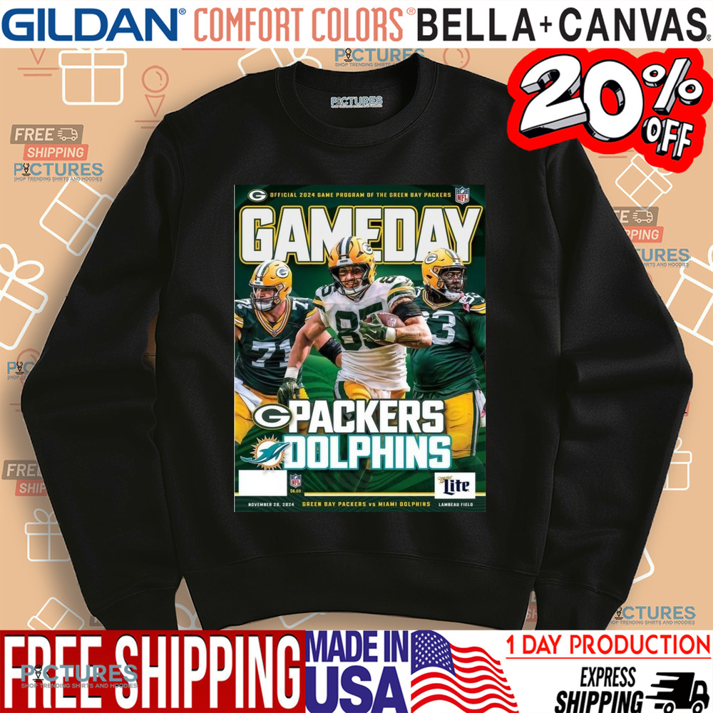 Gameday Miami Dolphins vs. Green Bay Packers NFL Nov 28th 2024 Lambeau Field Shirt