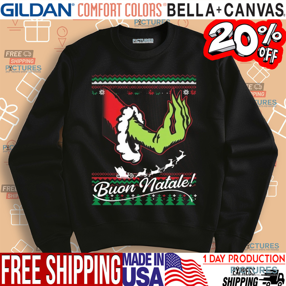 Grinch Buon Natale Pinch Hand Gesture Christmas Shirt