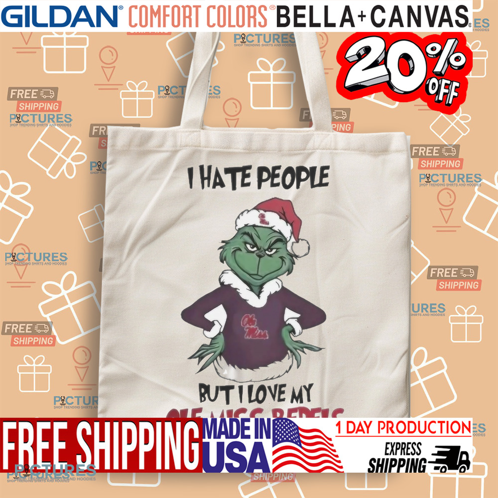 Grinch I Hate People But I Love My Ole Miss Rebels Merry Christmas Shirt