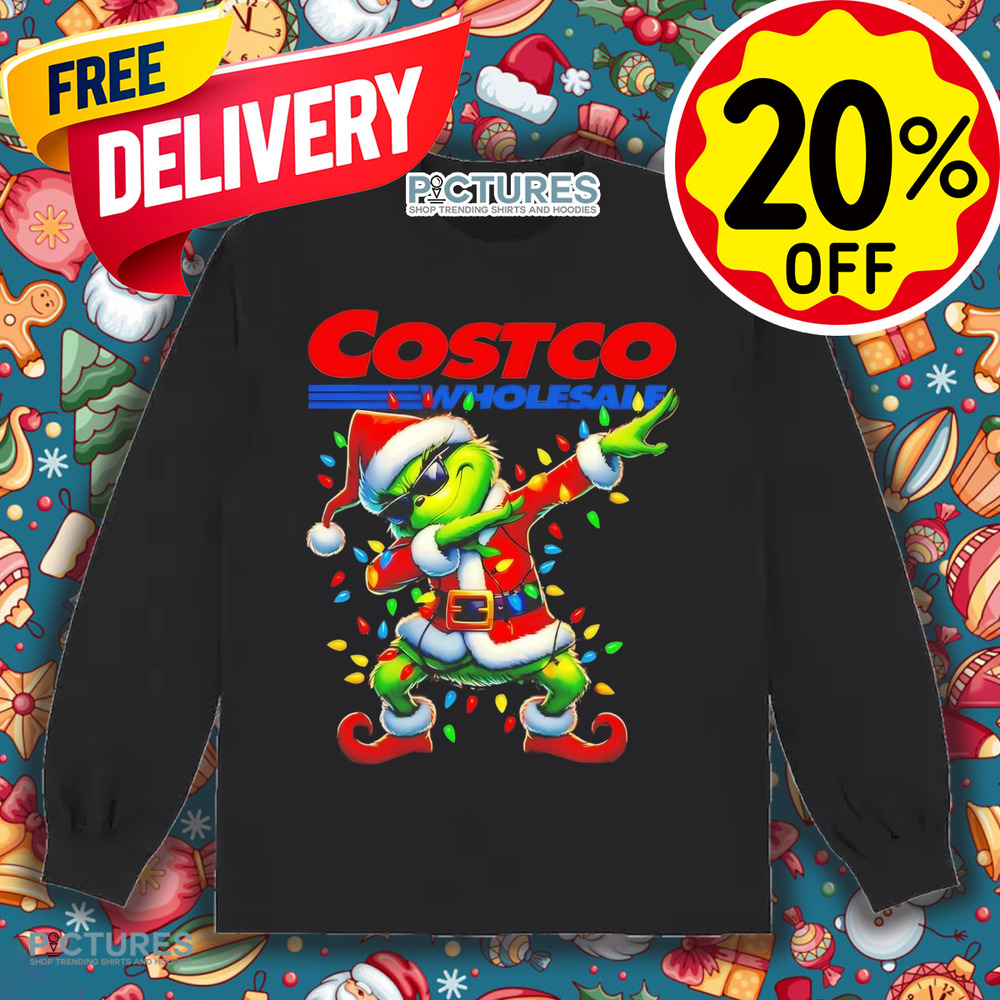 Grinch Santa dabbing Costco Wholesale Merry Christmas Shirt
