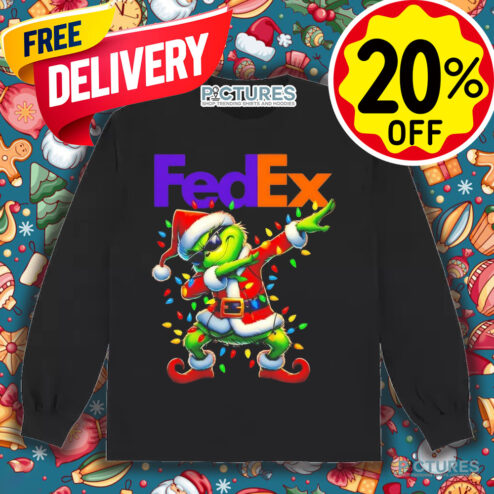 Grinch Santa dabbing FedEx Merry Christmas Shirt