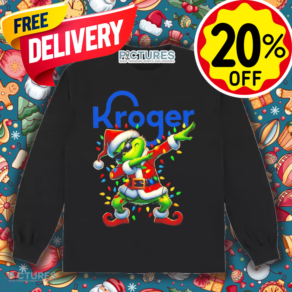 Grinch Santa dabbing Kroger Merry Christmas Shirt