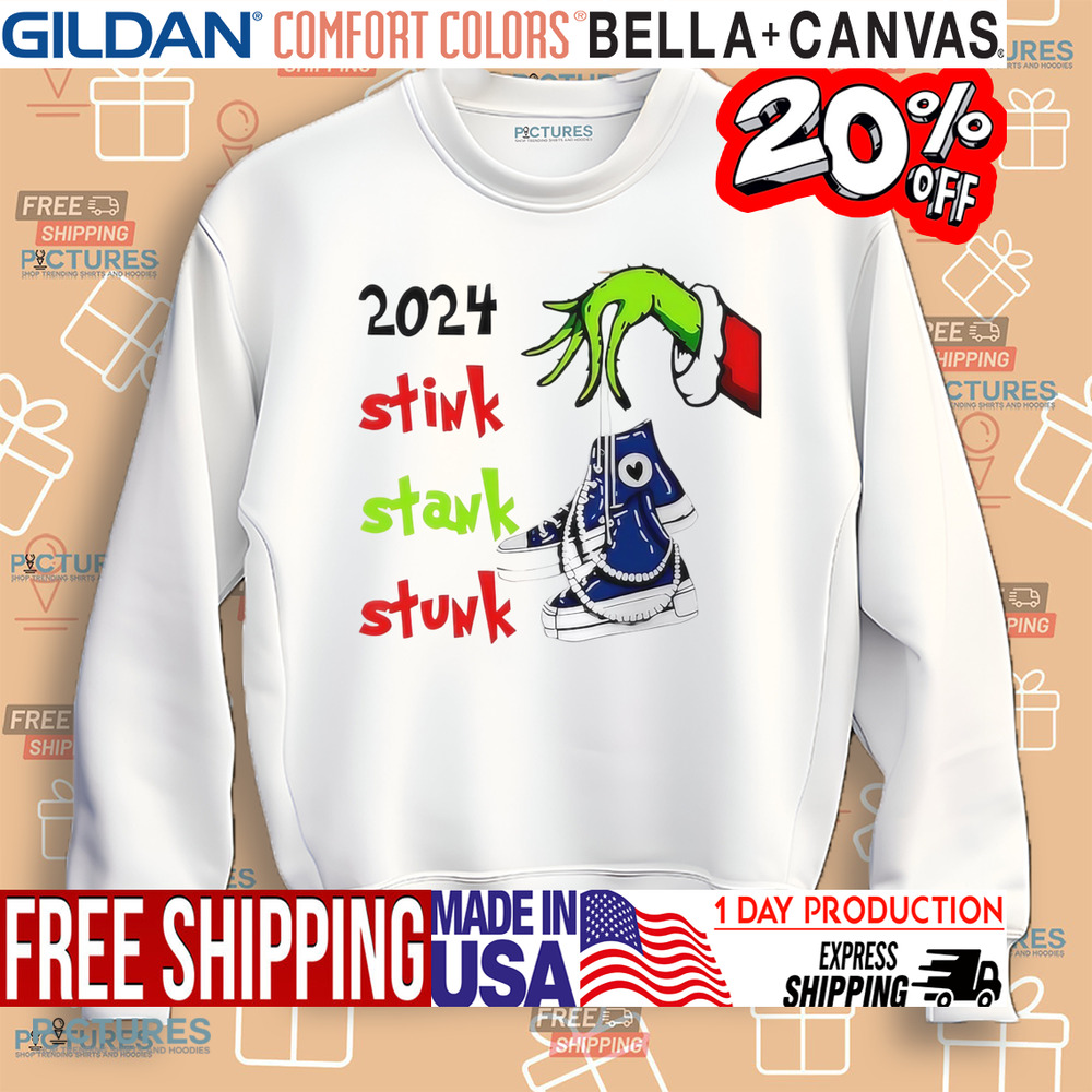Grinch hand 2024 stink stank stunk Christmas shirt