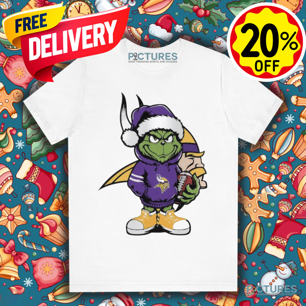 Grinch hug ball Minnesota Vikings Christmas Shirt