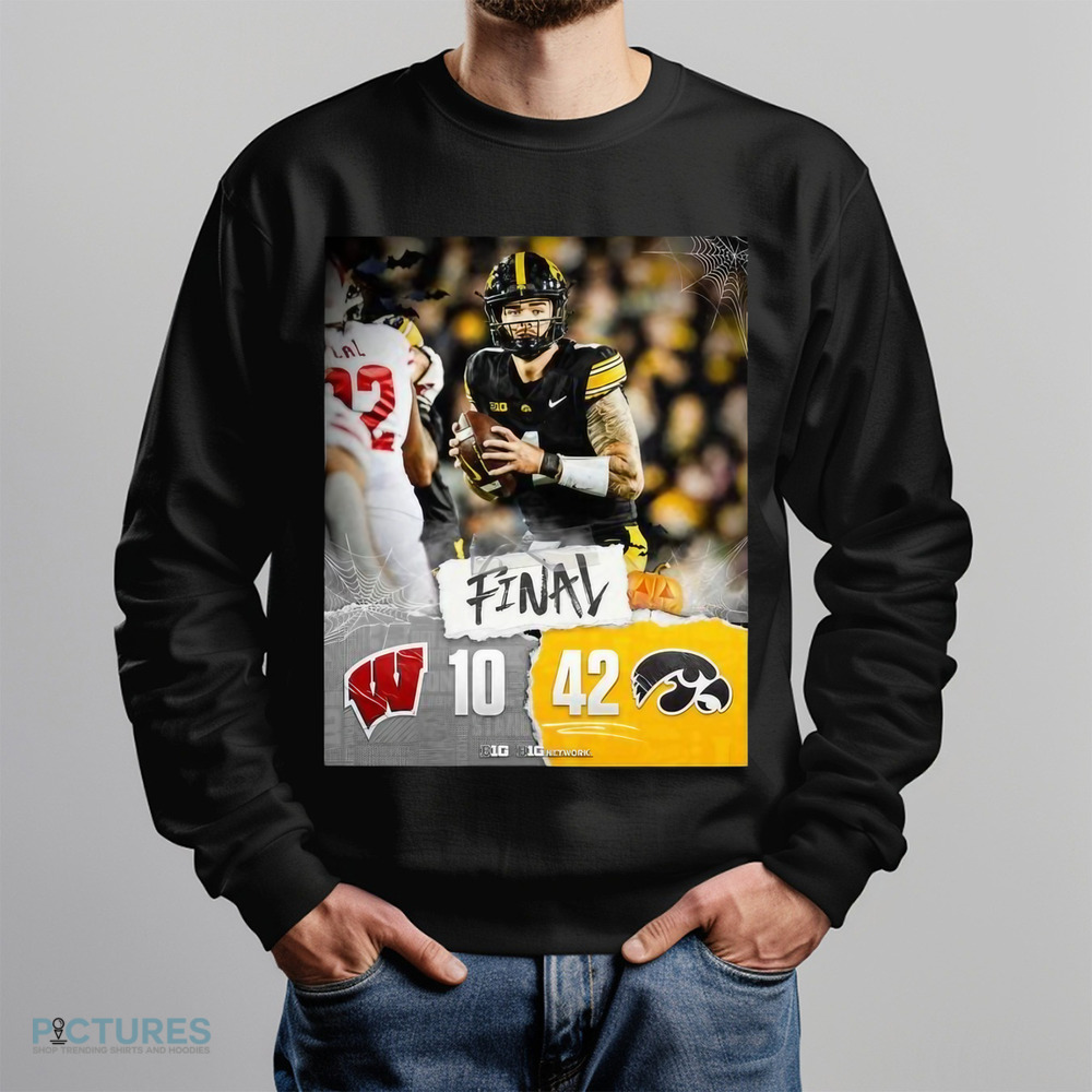 Iowa Hawkeye 42-10 Win Wisconsin Football 2024 Game Final Score Shirt Iowa Hawkeye 42-10 Win Wisconsin Football 2024 Game Final Score Shirt
