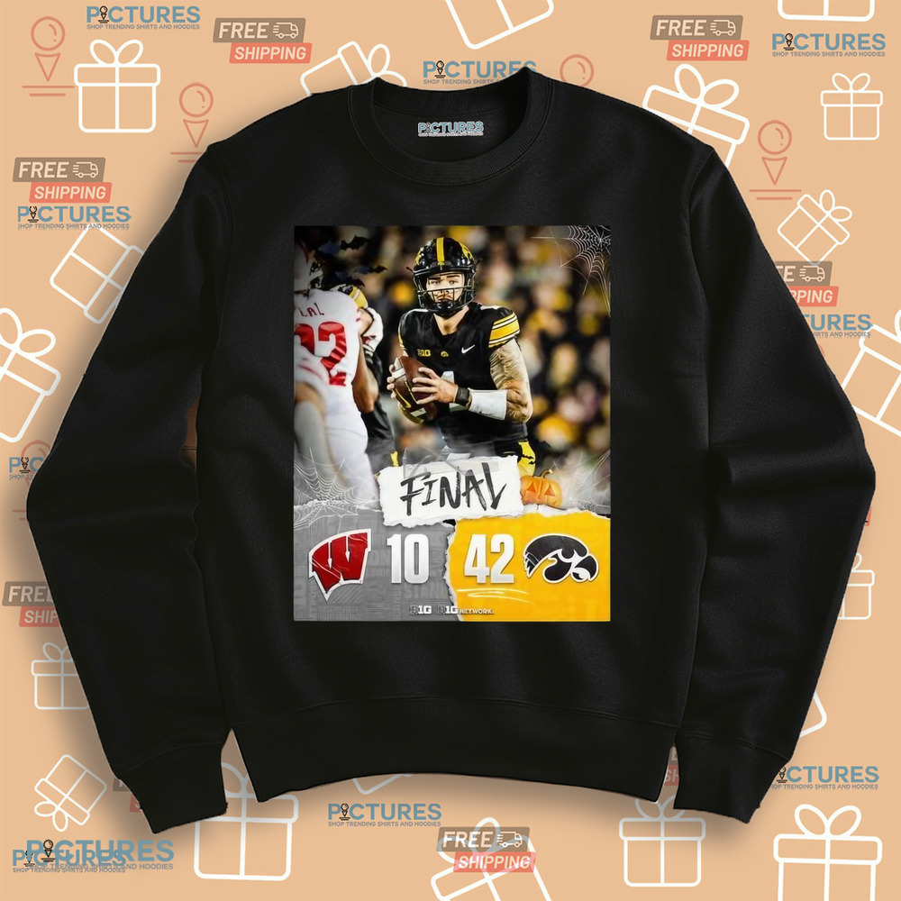 Iowa Hawkeye 42-10 Win Wisconsin Football 2024 Game Final Score Shirt Iowa Hawkeye 42-10 Win Wisconsin Football 2024 Game Final Score Shirt