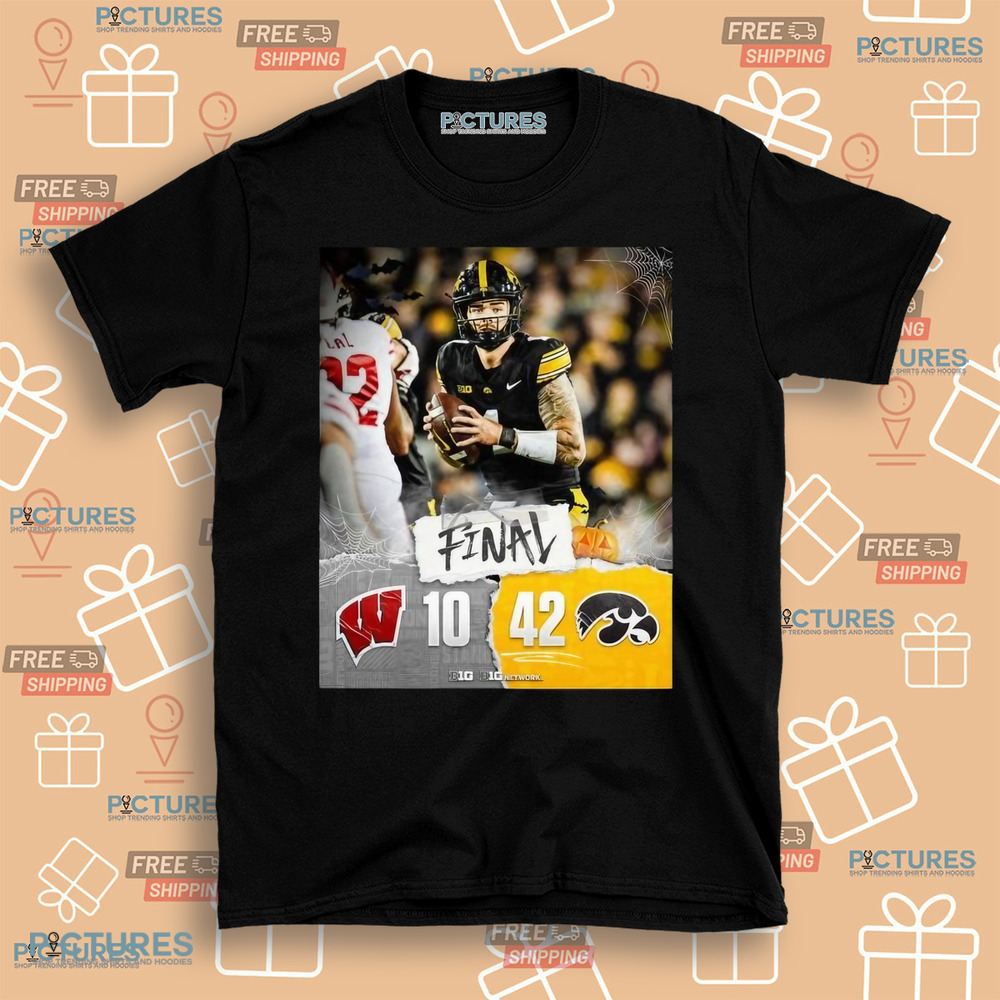 Iowa Hawkeye 42-10 Win Wisconsin Football 2024 Game Final Score Shirt Iowa Hawkeye 42-10 Win Wisconsin Football 2024 Game Final Score Shirt