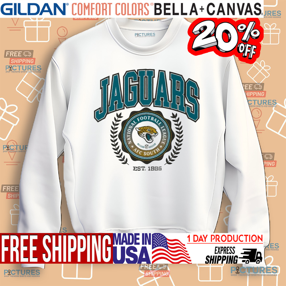 Jacksonville Jaguars Team Crest National Football League AFC South Est. 1995 Shirt