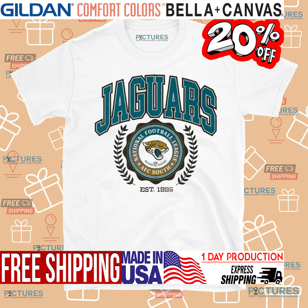Jacksonville Jaguars Team Crest National Football League AFC South Est. 1995 Shirt Jacksonville Jaguars Team Crest National Football League AFC South Est. 1995 Shirt