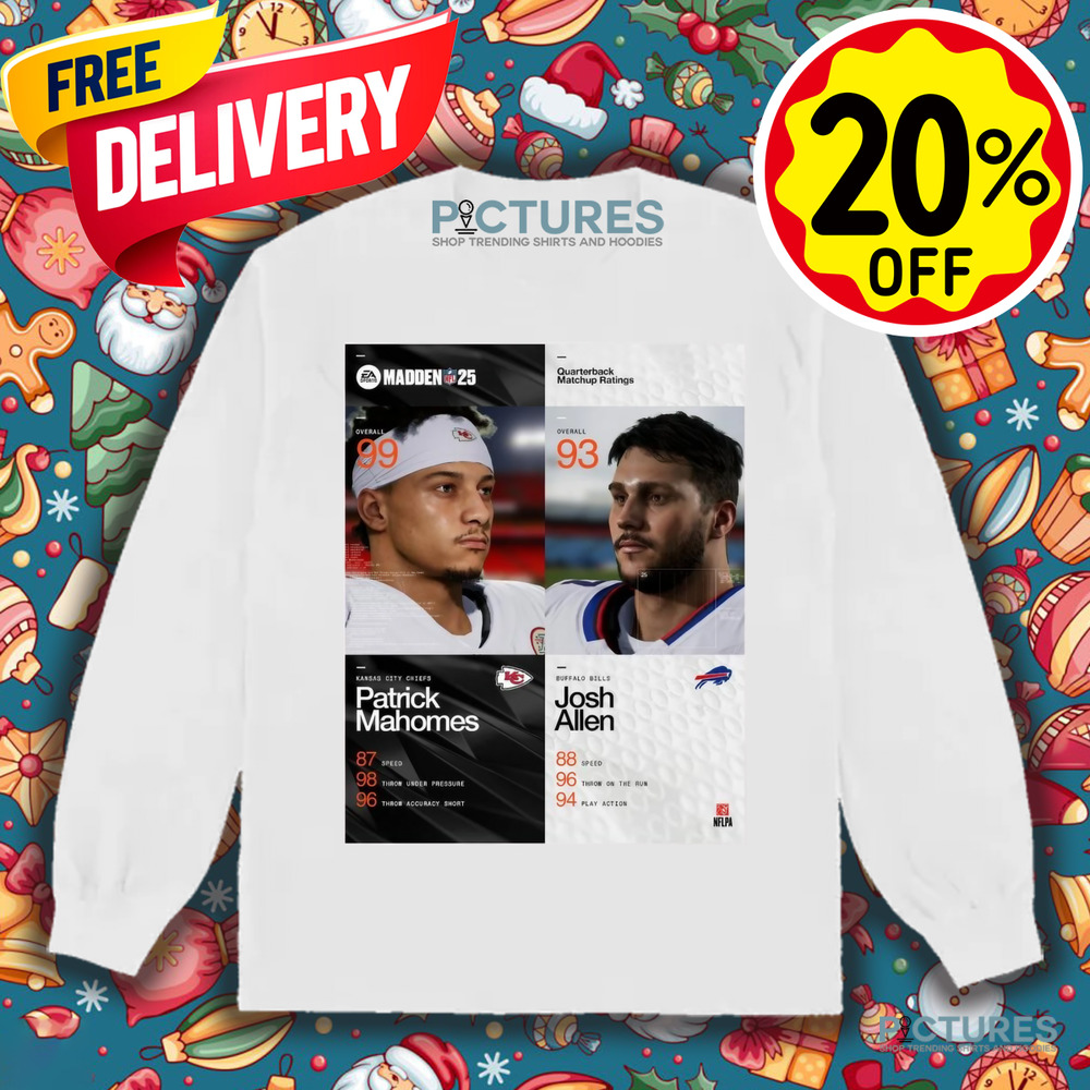 Kansas City Chiefs Patrick Mahomes Vs Buffalo Bills Josh Allen Quarterback Matchup Ratings Madden NFL 25 Poster Shirt