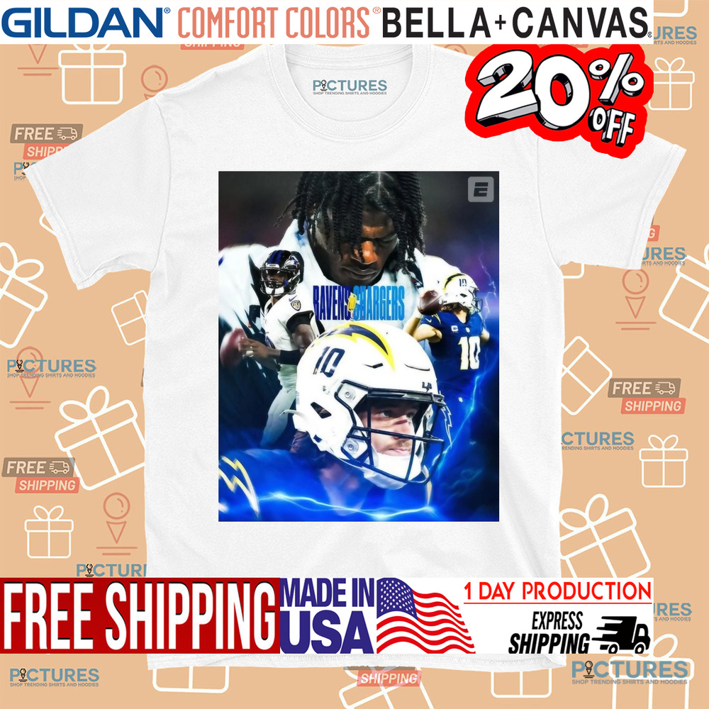 Lamar vs Justin NFL Football Baltimore Ravens at Los Angeles Chargers Nov 26 2024 Poster Shirt
