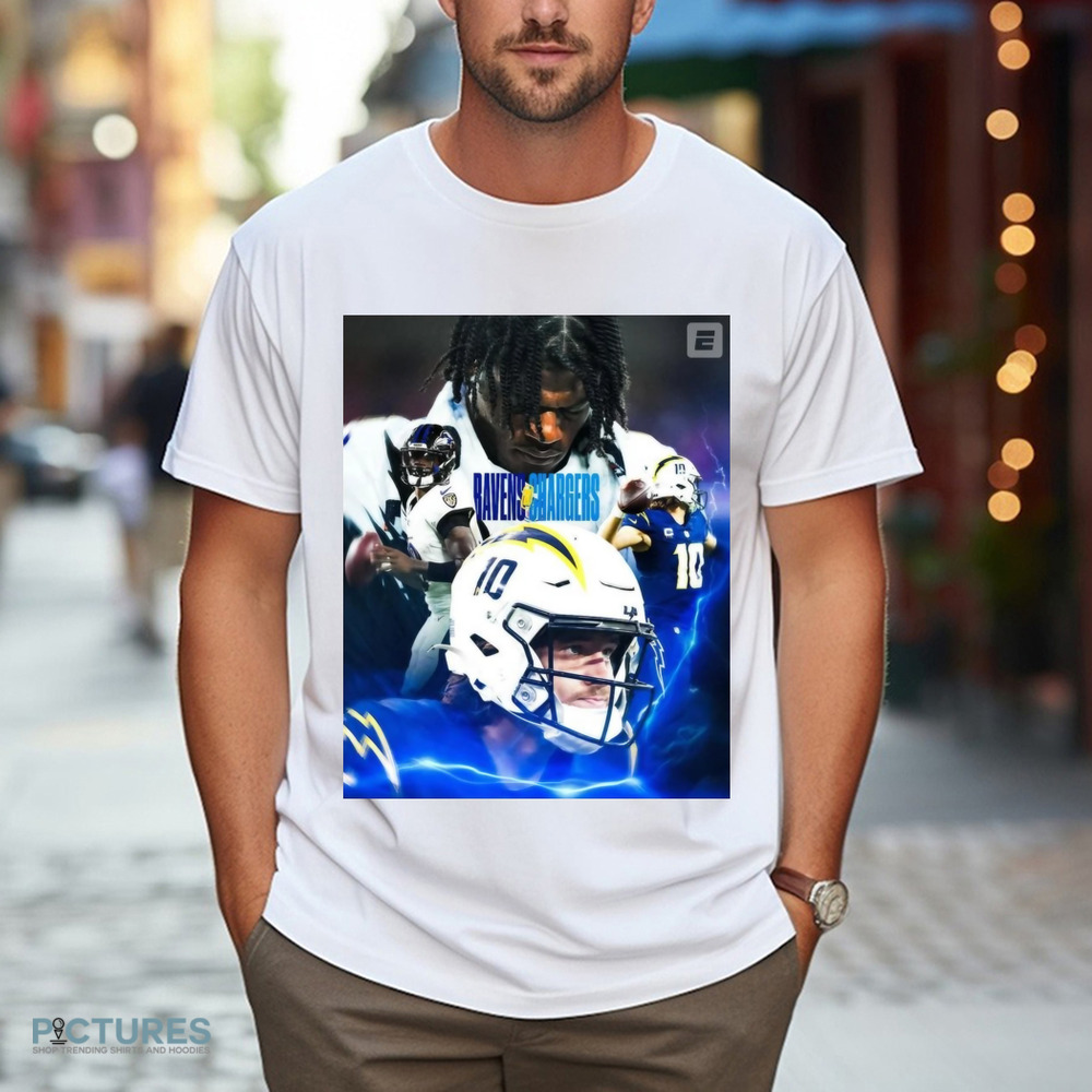 Lamar vs Justin NFL Football Baltimore Ravens at Los Angeles Chargers Nov 26 2024 Poster Shirt