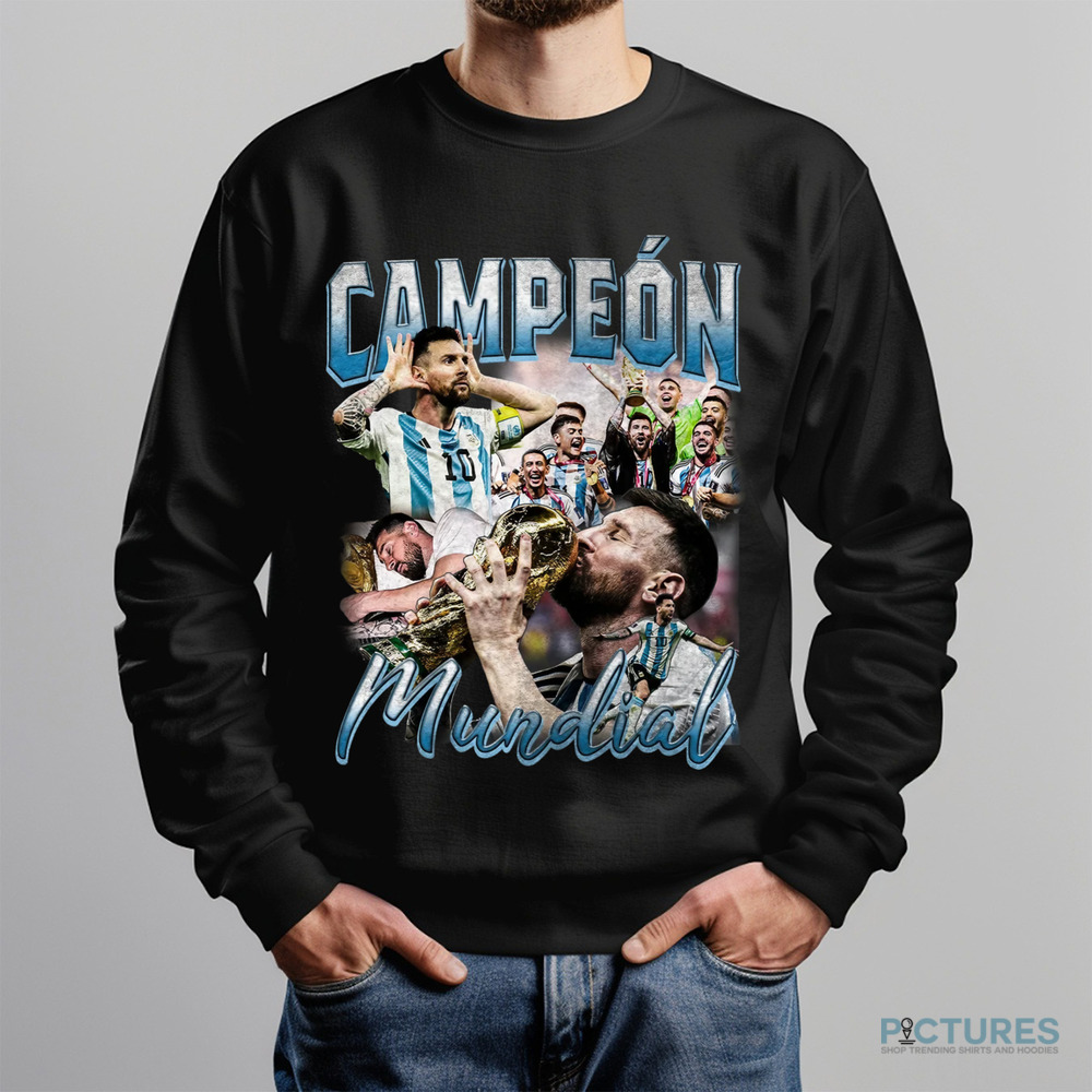 Lionel Messi Campeon Mundial Vintage Bootleg Shirt