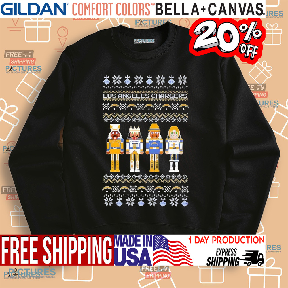 Los Angeles Chargers Nutcracker Holiday ugly Christmas 2024 shirt Los Angeles Chargers Nutcracker Holiday ugly Christmas 2024 shirt