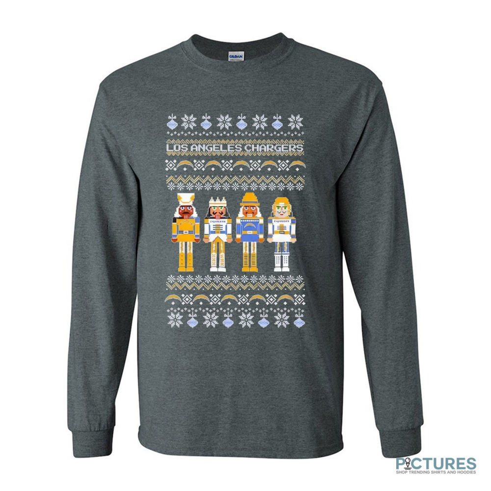 Los Angeles Chargers Nutcracker Holiday ugly Christmas 2024 shirt Los Angeles Chargers Nutcracker Holiday ugly Christmas 2024 shirt