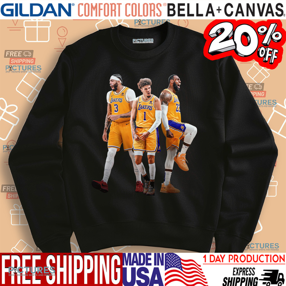 Los angeles Lakers lebron james anthony davis and lamelo ball NBA shirt