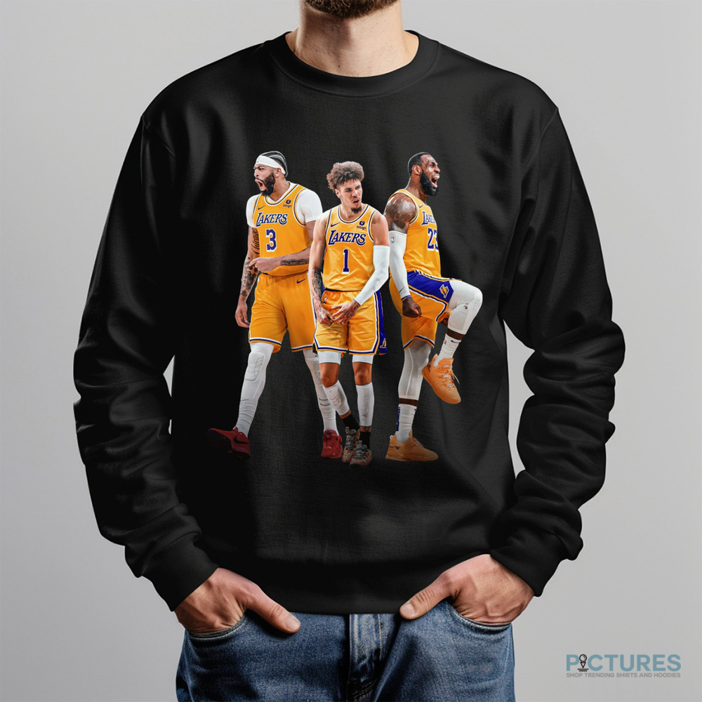 Los angeles Lakers lebron james anthony davis and lamelo ball NBA shirt