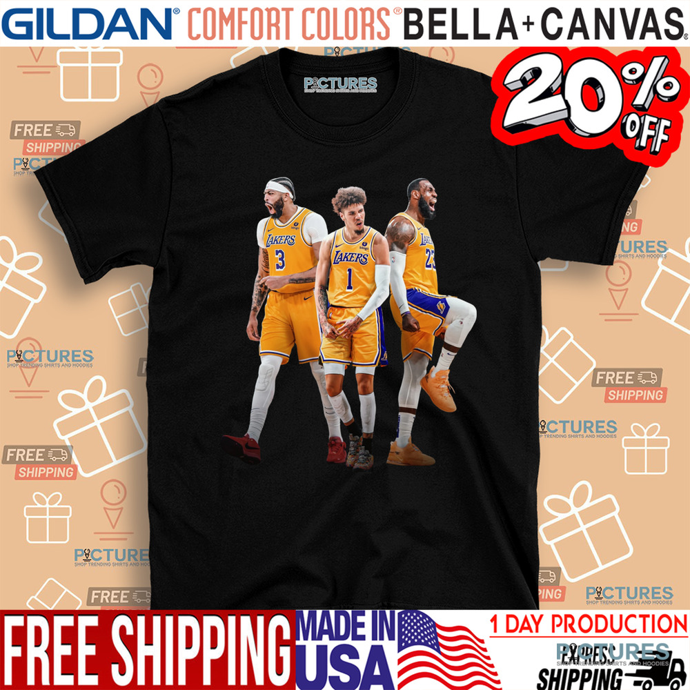Los angeles Lakers lebron james anthony davis and lamelo ball NBA shirt