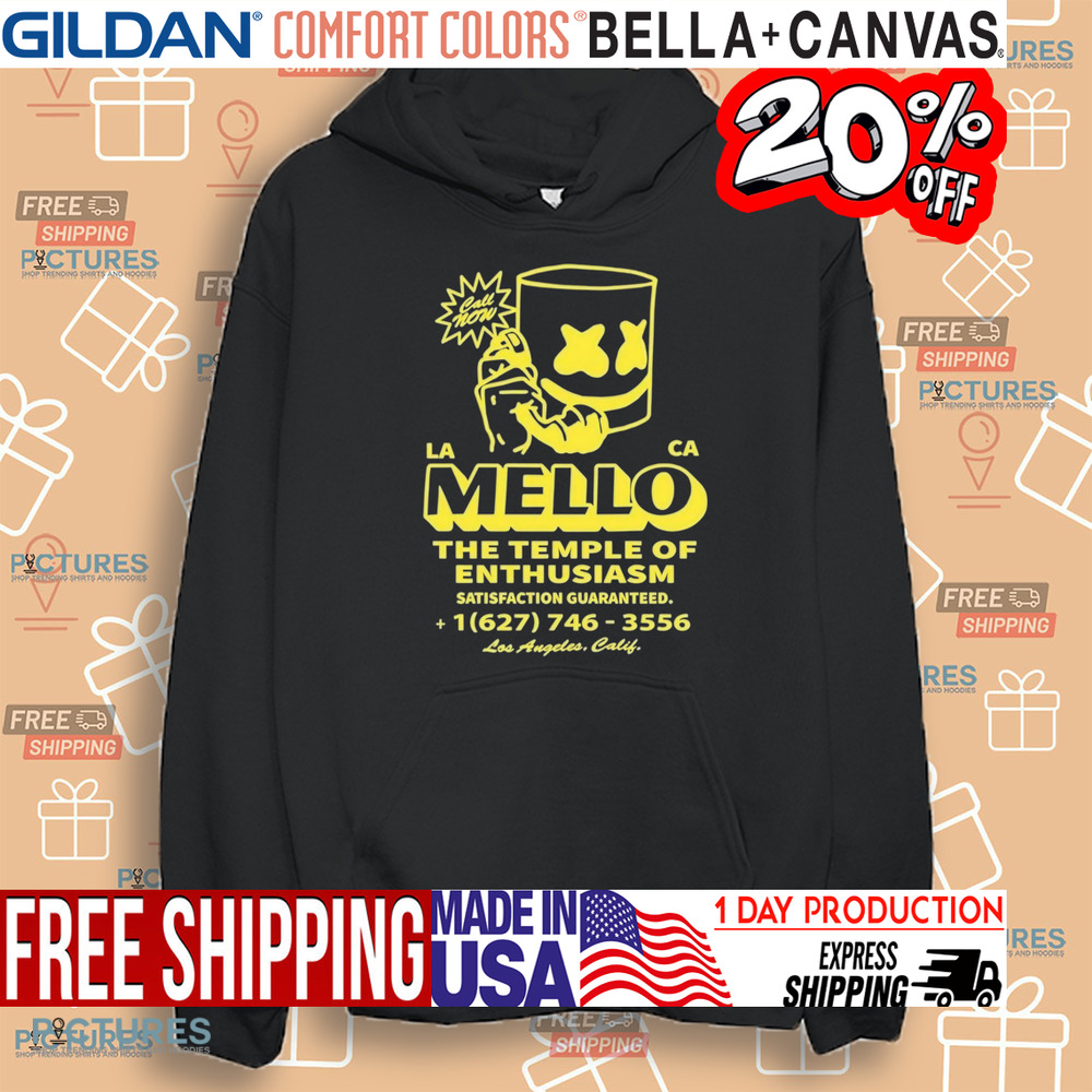 Marshmello Call Now The Temple Of Enthusiasm Satisfaction Guaranteed Los Angeles CA Shirt