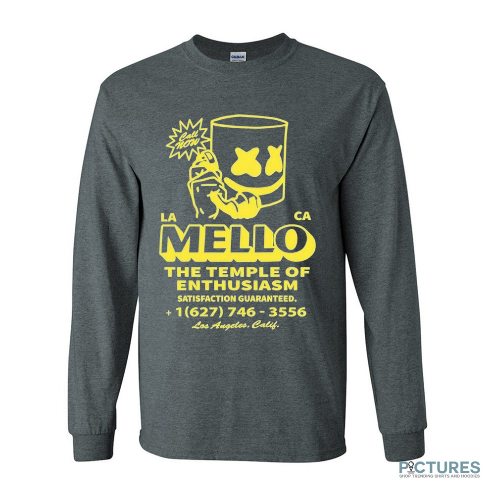 Marshmello Call Now The Temple Of Enthusiasm Satisfaction Guaranteed Los Angeles CA Shirt