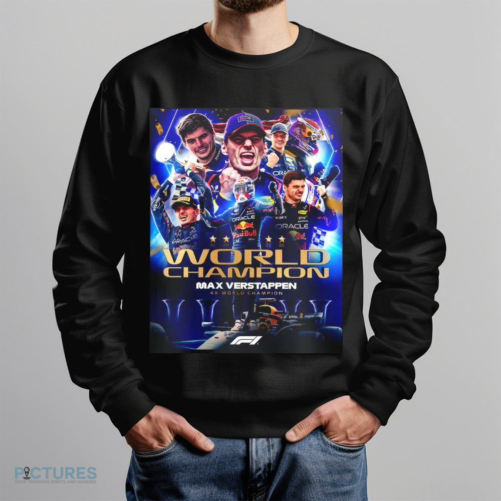Max Verstappen 4x F1 World Champions Shirt Max Verstappen 4x F1 World Champions Shirt