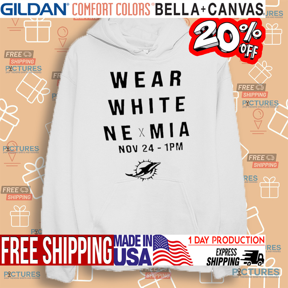 Miami Dolphins wear white Ne x Mia now 24 1pm NFL shirt