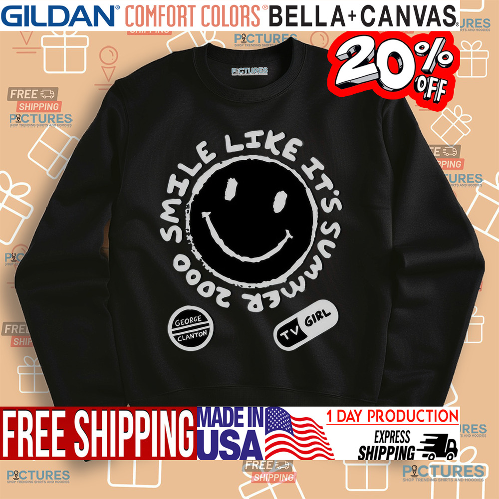 Official Tv Girl White On Black Smile Like It's Summer 2000 Shirt
