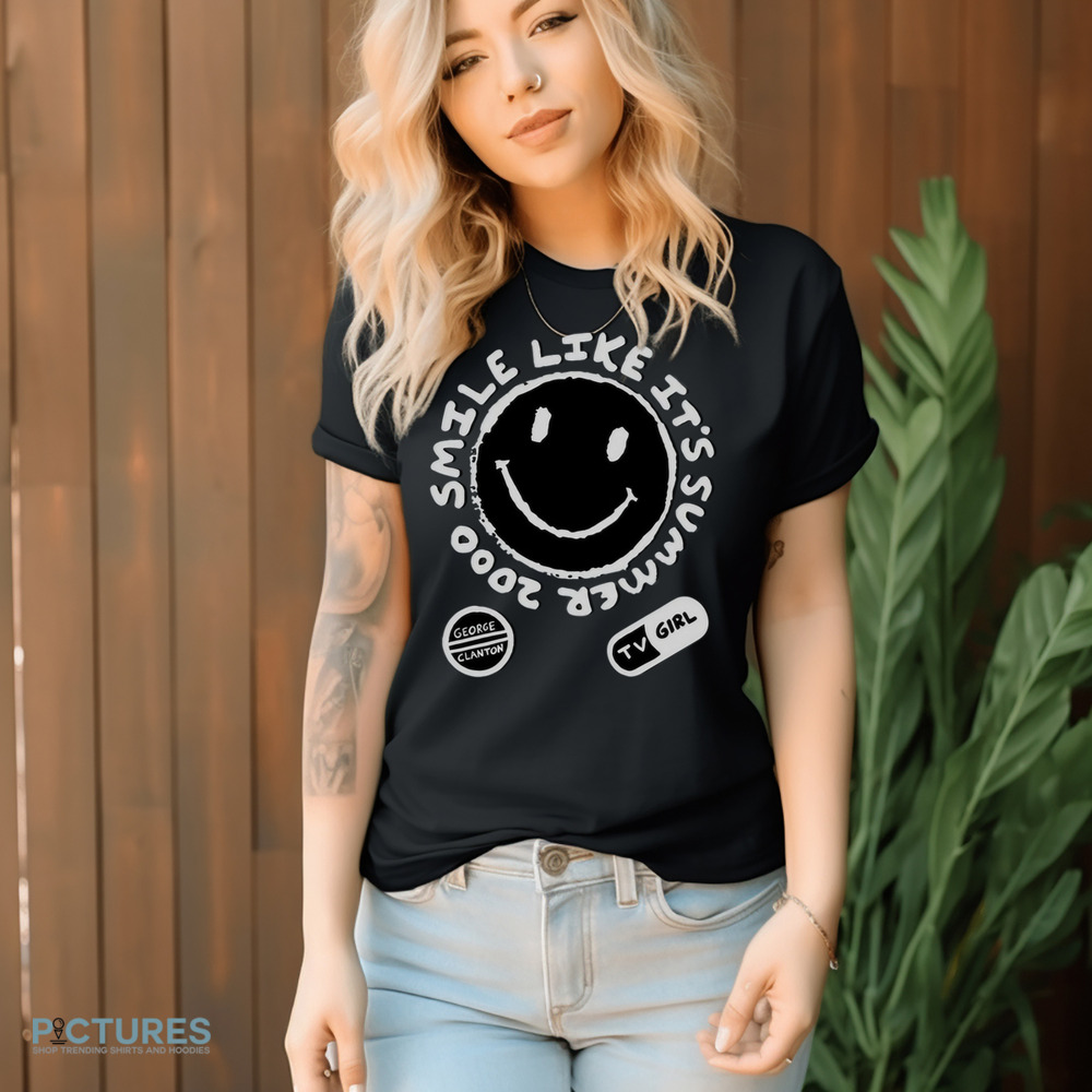 Official Tv Girl White On Black Smile Like It's Summer 2000 Shirt