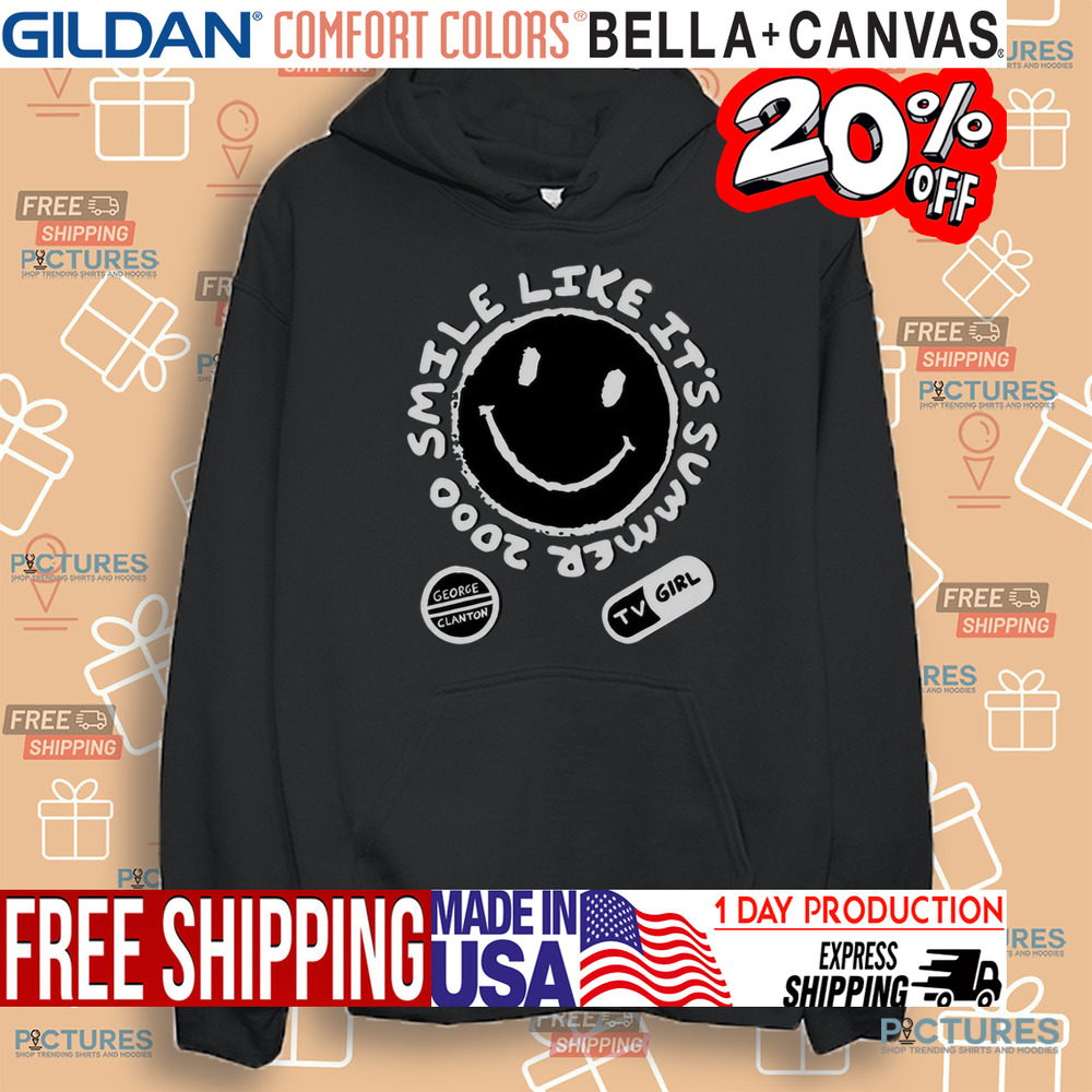 Official Tv Girl White On Black Smile Like It's Summer 2000 Shirt