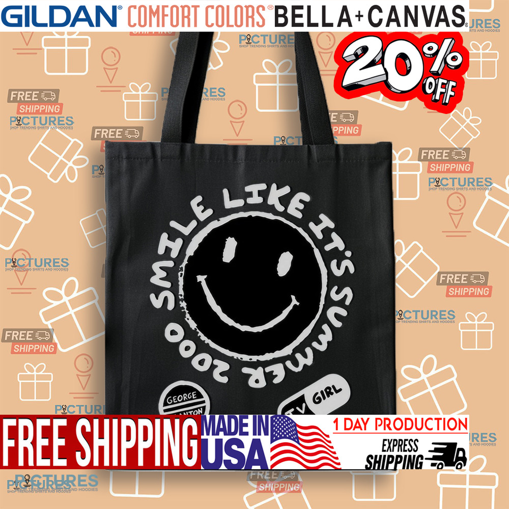 Official Tv Girl White On Black Smile Like It's Summer 2000 Shirt