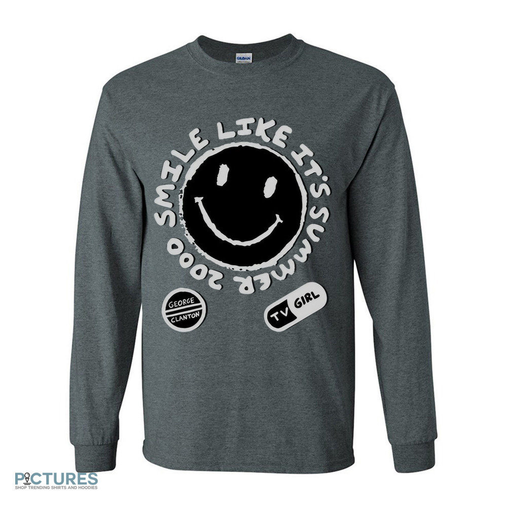 Official Tv Girl White On Black Smile Like It's Summer 2000 Shirt
