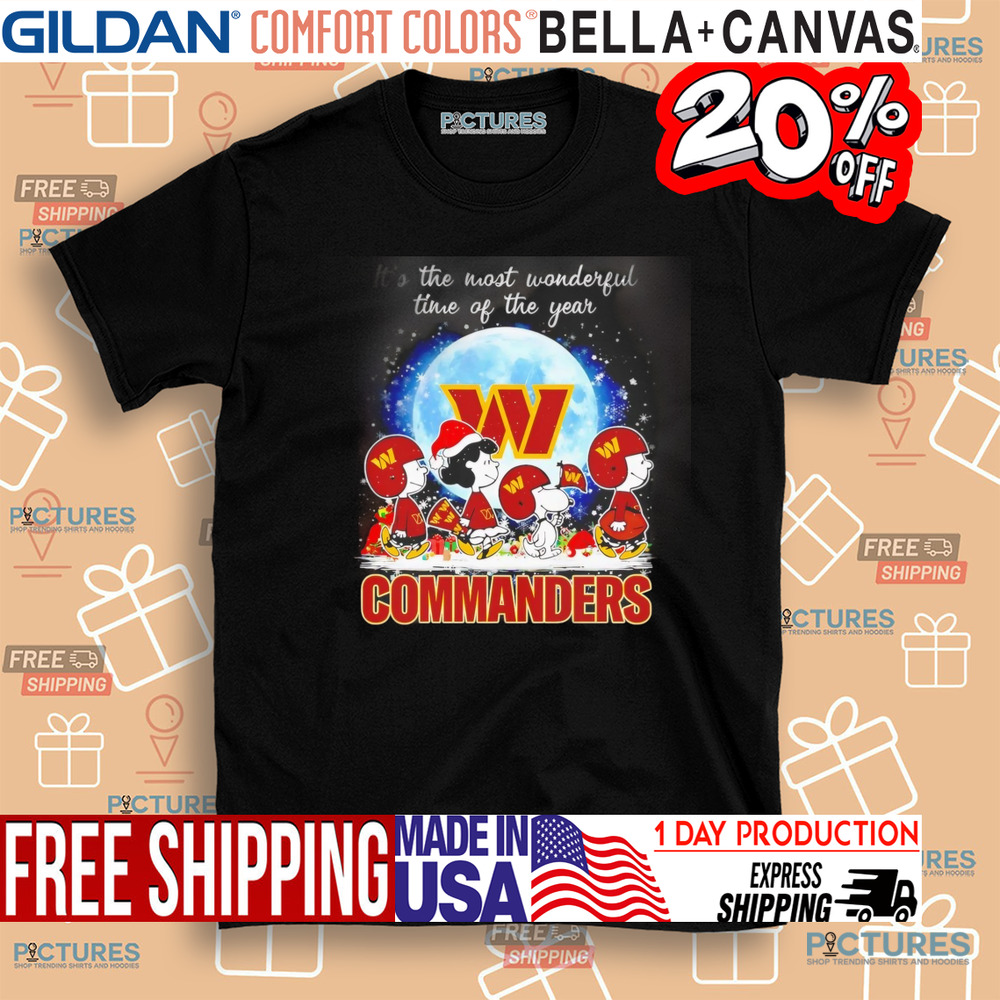 Peanuts Washington Commanders Christmas it’s the most wonderful time of the year shirt
