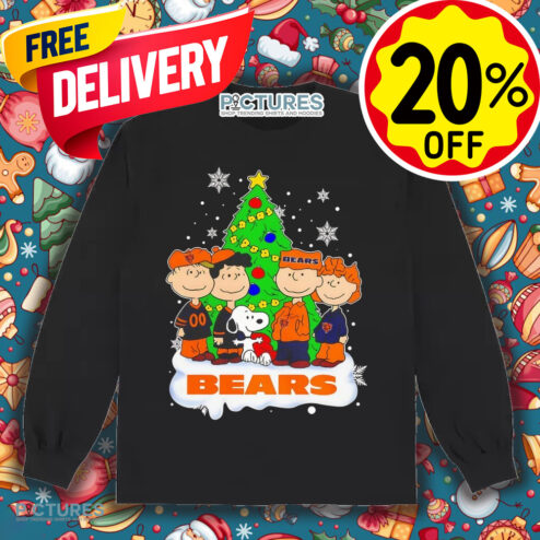 Peanuts characters Chicago Bears Christmas tree shirt