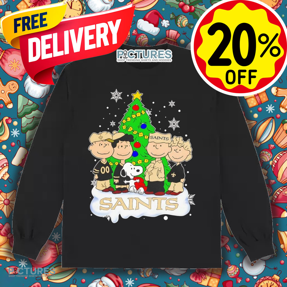 Peanuts characters New Orleans Saints Christmas Tree Shirt