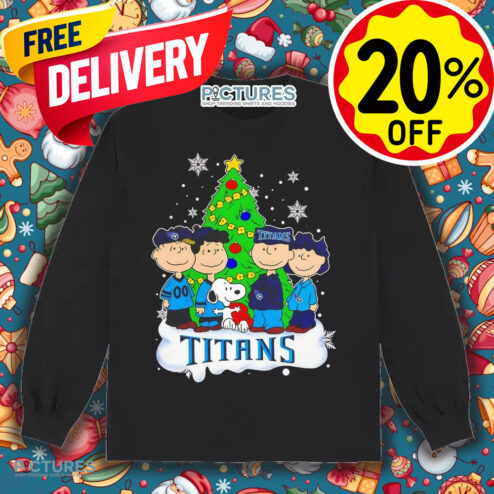 Peanuts characters Tennessee Titans Christmas tree shirt