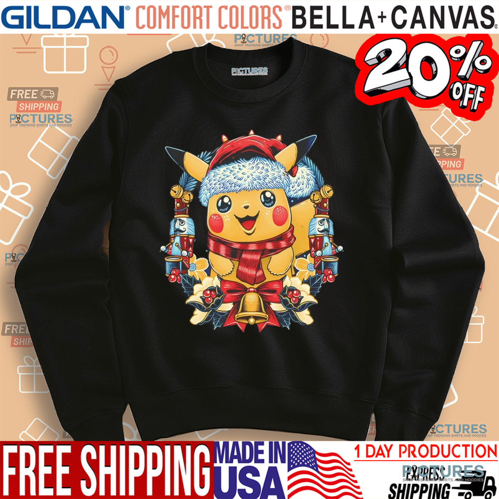 Pikachu Electricity Christmas Pokemon cartoon shirt