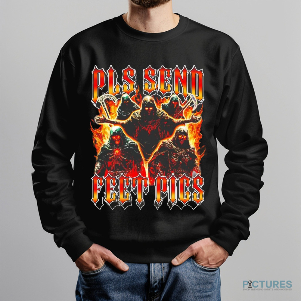 Pls send feet pics death reaper flames vintage shirt