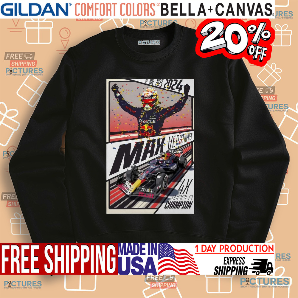 Red Bull Racing Max Verstappen 4X World Champion Poster Shirt