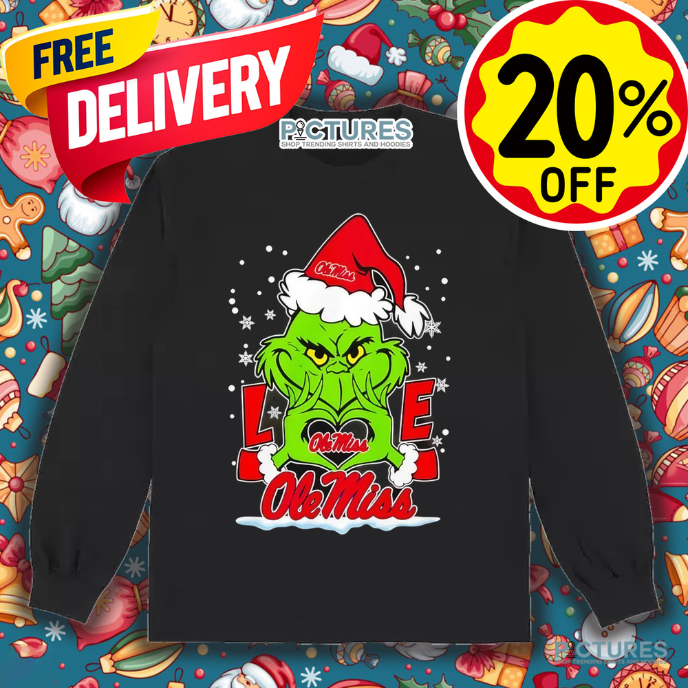 Santa Grinch love Ole Miss Rebels shirt