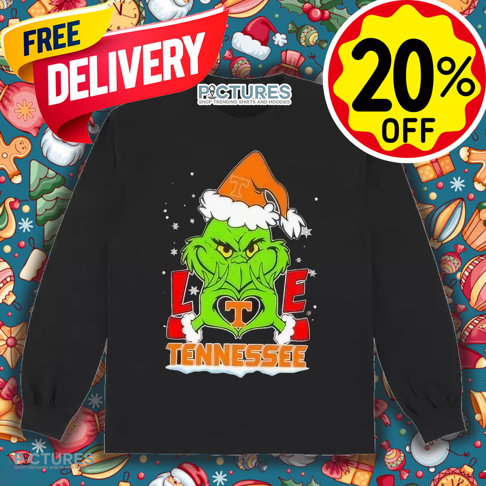 Santa Grinch love Tennessee Volunteers Christmas Shirt
